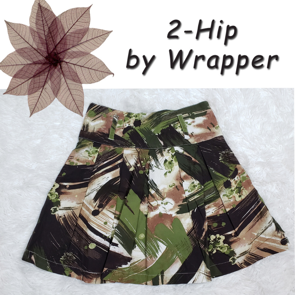 2 Hip by Wrapper Camo Pleated Skirt 12🦋